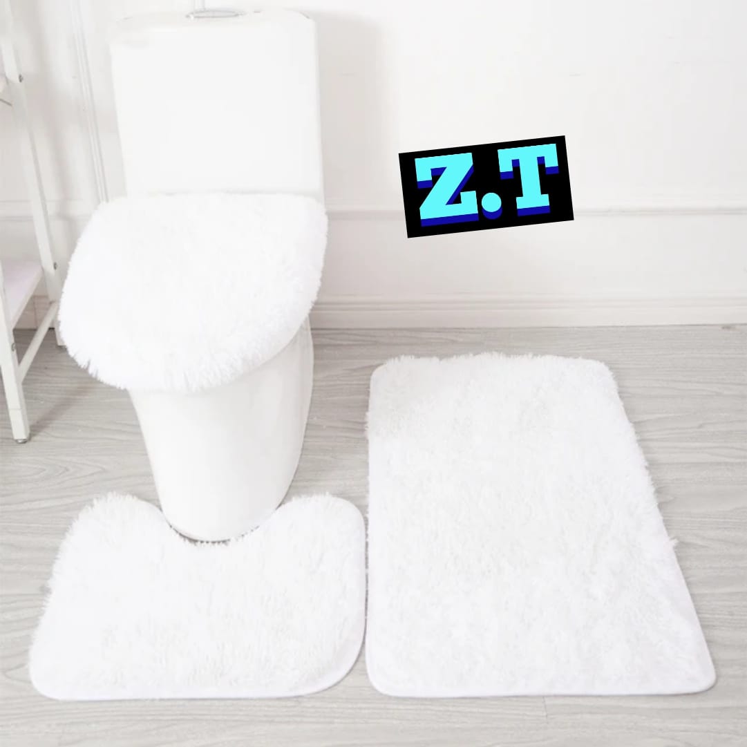 3pcs Fluffy Bathroom Set