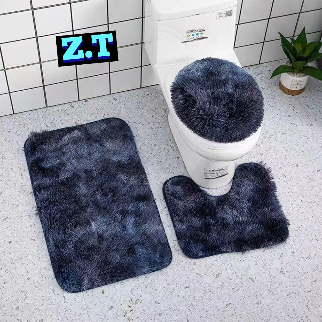 3pcs Fluffy Bathroom Set