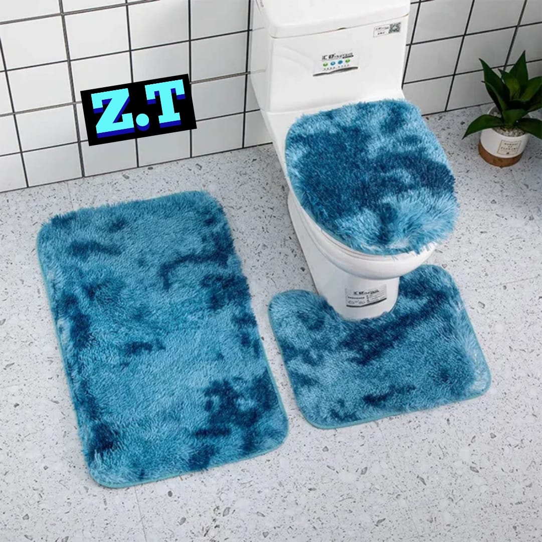 3pcs Fluffy Bathroom Set