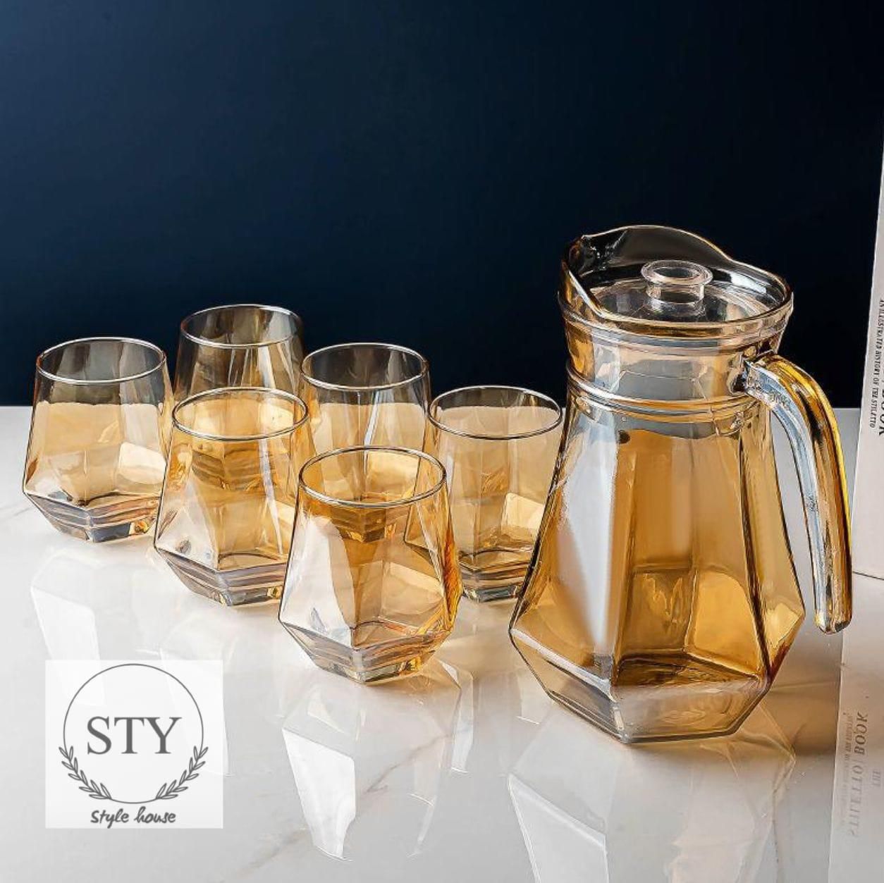 7pcs diamond shaped glass