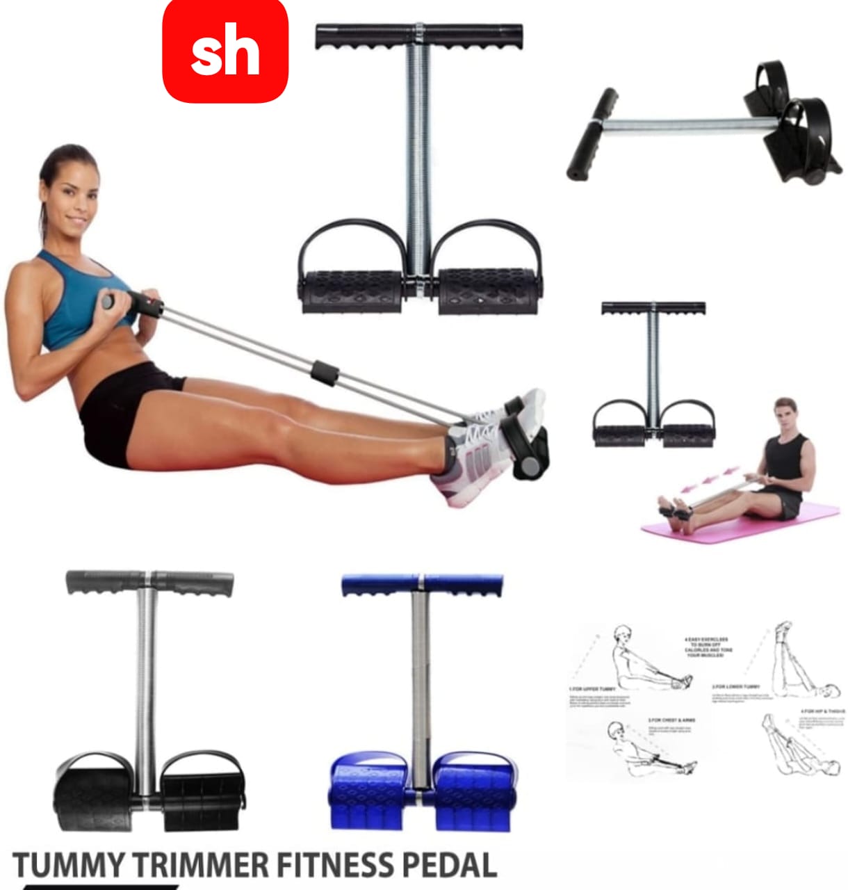 Tummy trimmer fitness pedal